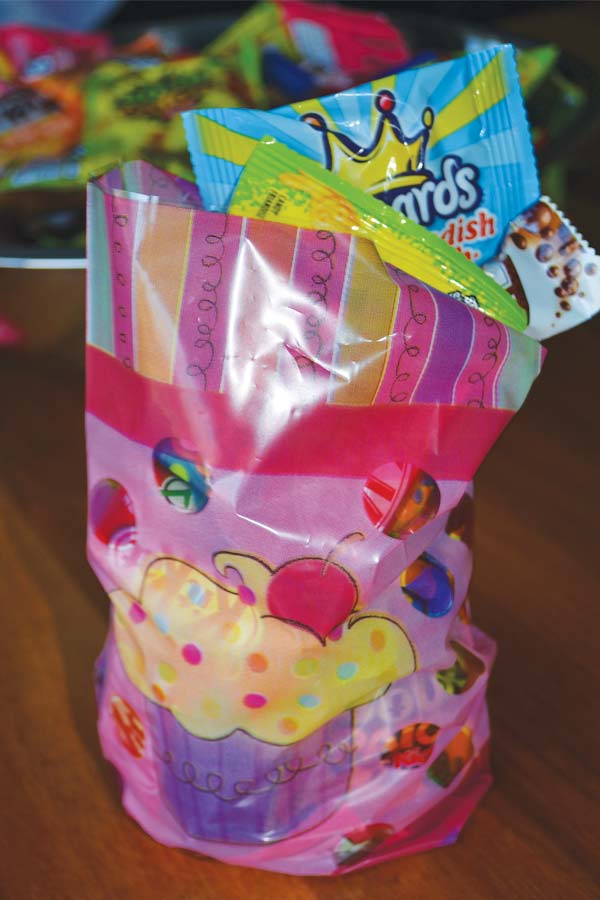 Candy Toss Bag filled with candy and chocolates