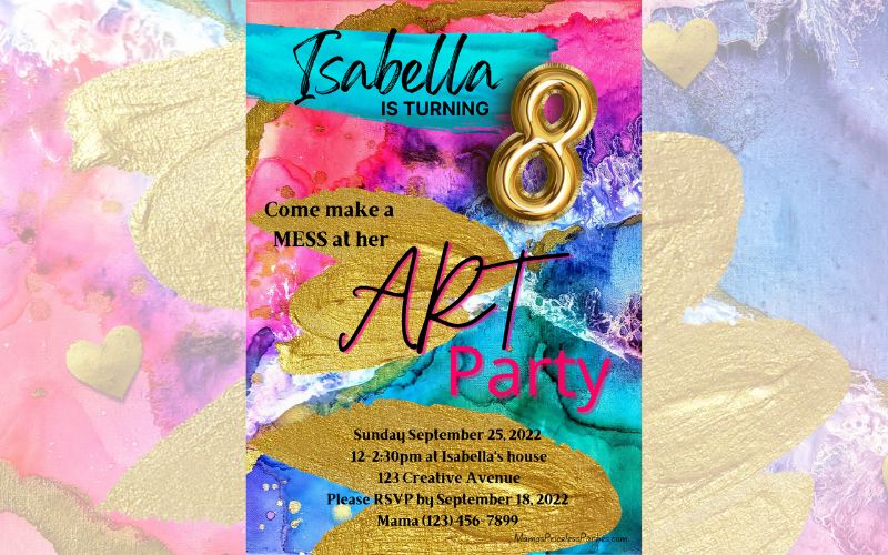Art Party Birthday Invitation