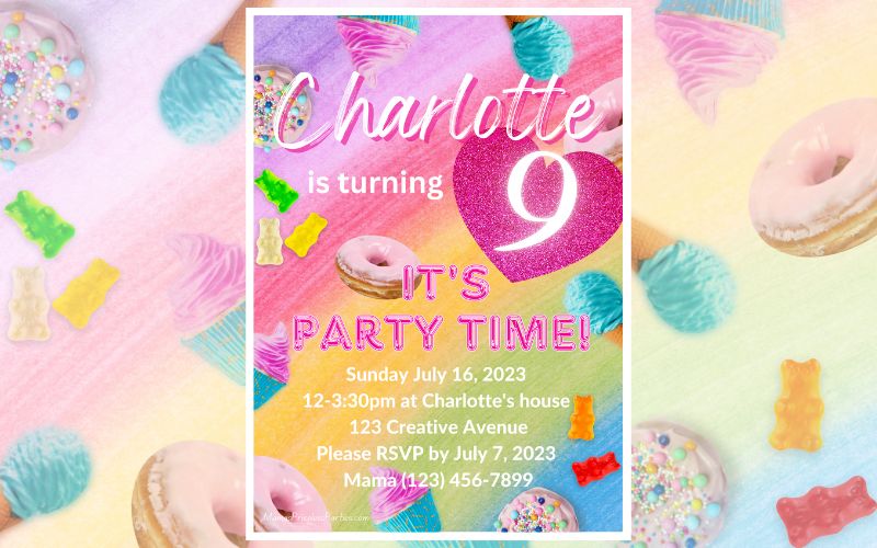 Sweet Treats Birthday Party Invitation