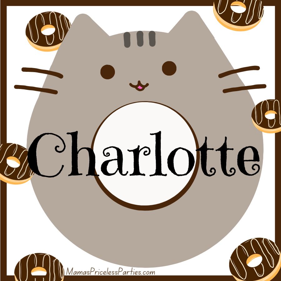 Cute Fat Cat Donut Tag