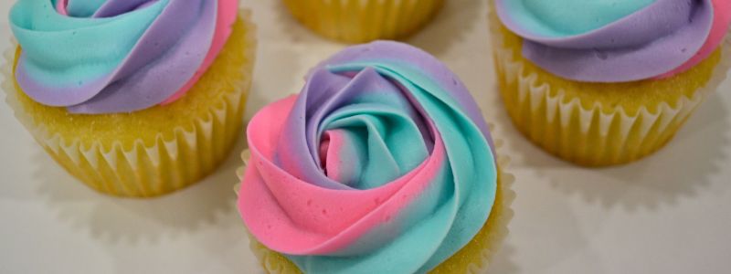 Rainbow Rosette Cupcake