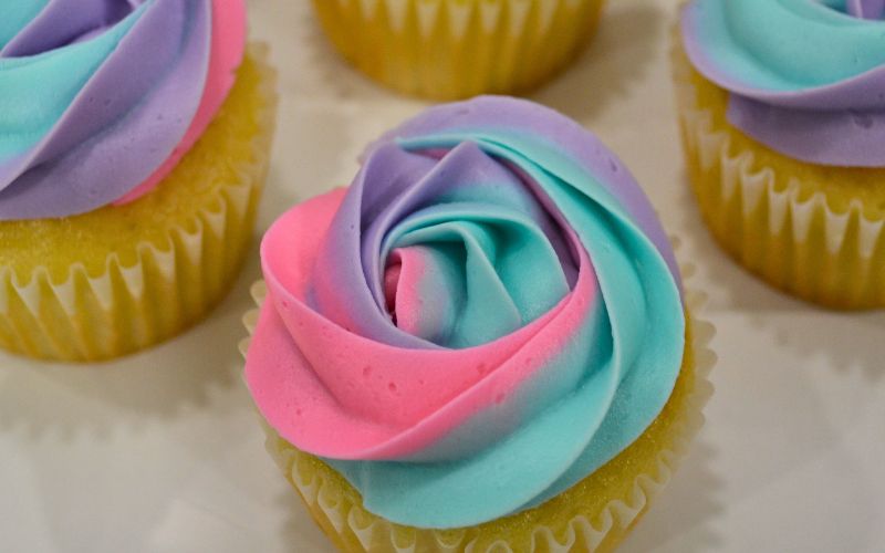 Rainbow Swirl Cupcake Multicolor Rosette