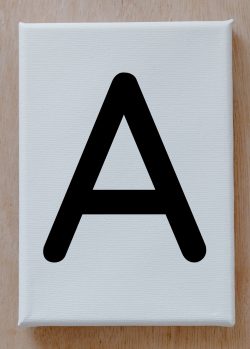 Letter Sticker on Canvas